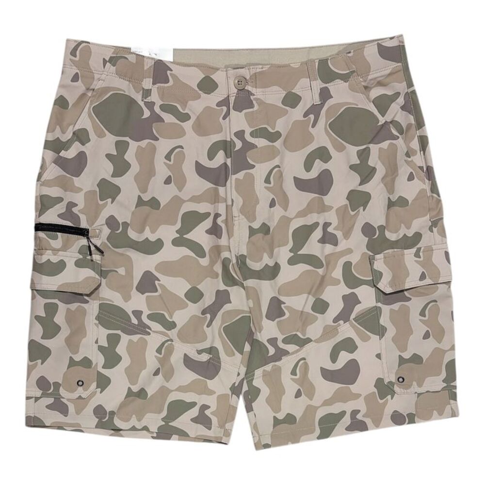 Iron Co. Mens Stretch Hybrid Cargo Short, Side Zipper Cargo Pocket - Multi